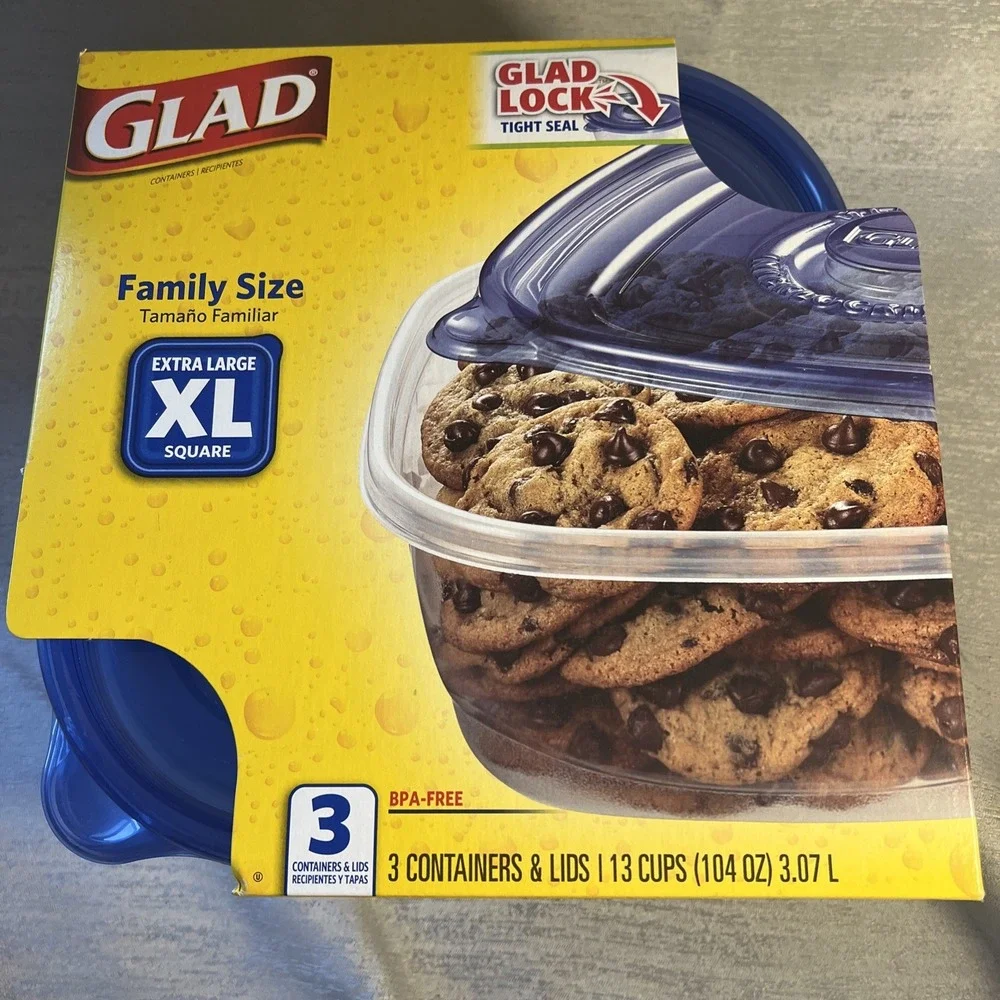 Glad 104 oz oz Clear Food Storage Container 3 pk